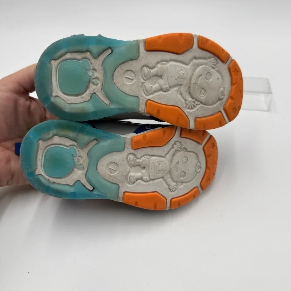 Cocomelon Blue and White Light Up Toddler Sneakers with Velcro Strap